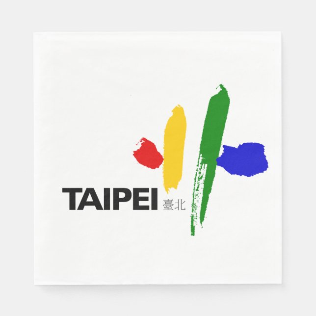 Flagge von Taipei City (Taiwan) Serviette (Vorderseite)
