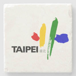 Flagge von Taipei City (Taiwan) Steinuntersetzer