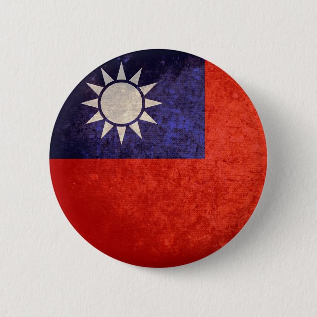 Flagge von Taiwan Button (Vorderseite)