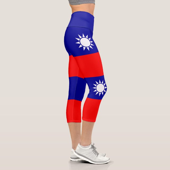 Flagge von Taiwan Capri Leggings (Rechts)