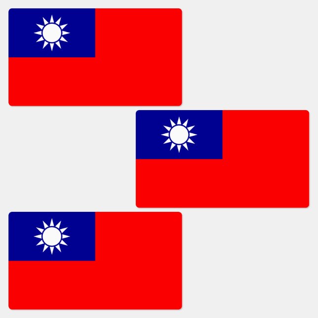 Flagge von Taiwan Etiketten (Gruppe)