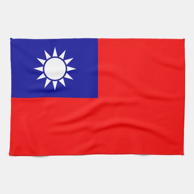 Flagge von Taiwan Geschirrtuch (Horizontal)
