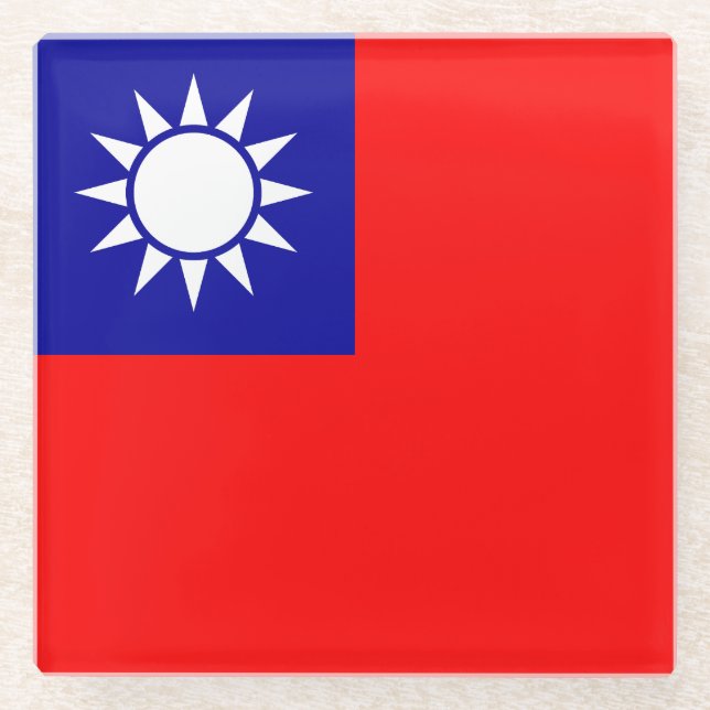 Flagge von Taiwan Glasuntersetzer (Vorderseite)