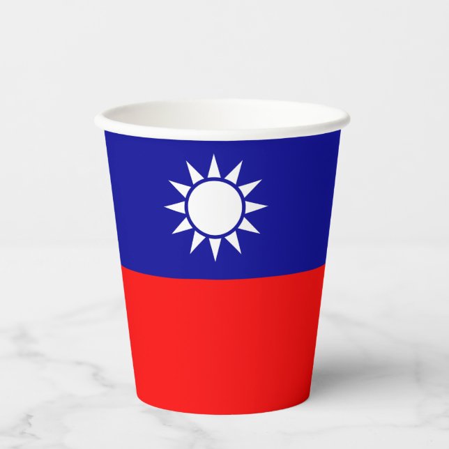 Flagge von Taiwan Pappbecher (Vorderseite)