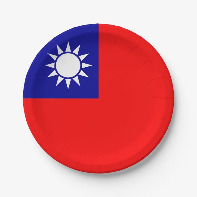 Flagge von Taiwan Pappteller (Vorderseite)