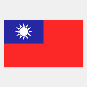 Flagge von Taiwan Rechteckiger Aufkleber
