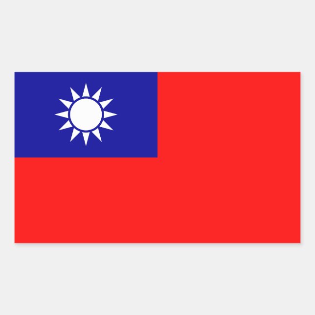 Flagge von Taiwan Rechteckiger Aufkleber (Vorderseite)