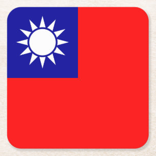 Flagge von Taiwan Rechteckiger Pappuntersetzer