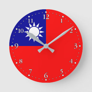 Flagge von Taiwan Runde Wanduhr