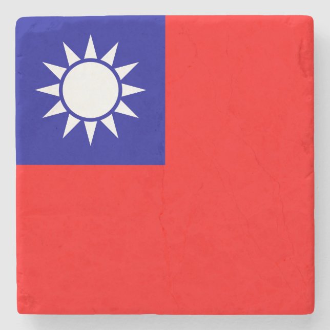 Flagge von Taiwan Steinuntersetzer (Vorderseite)