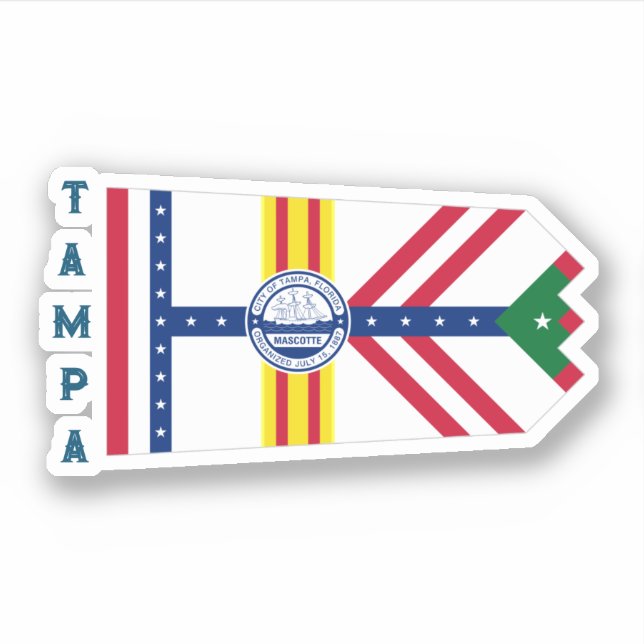 Flagge von Tampa, Florida Aufkleber (Vorderseite)