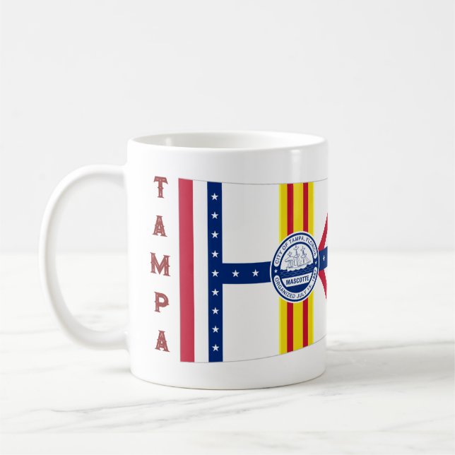 Flagge von Tampa, Florida Kaffeetasse (Links)