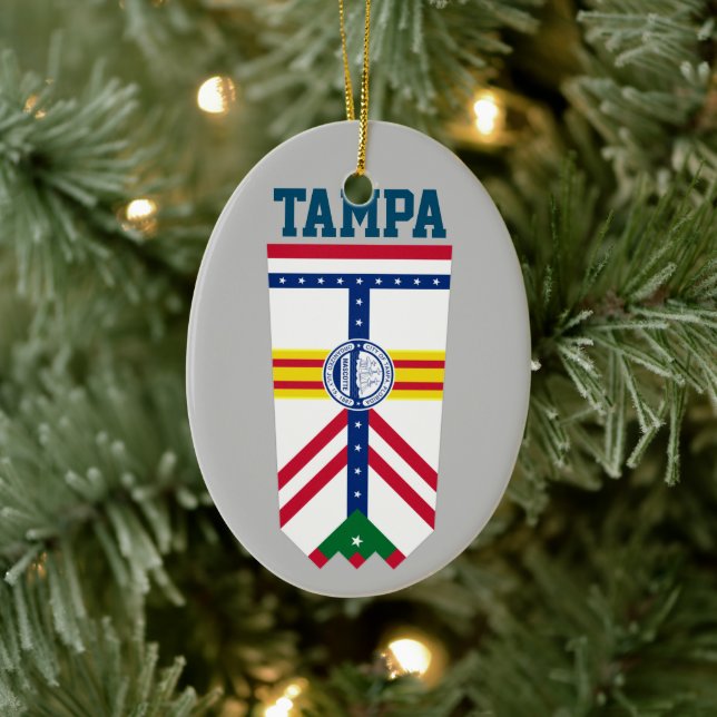 Flagge von Tampa, Florida Keramik Ornament (Baum)