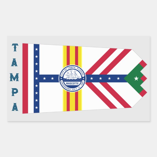 Flagge von Tampa, Florida Rechteckiger Aufkleber (Vorderseite)