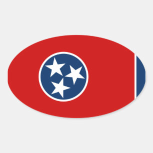 Flagge von Tennessee Ovaler Aufkleber