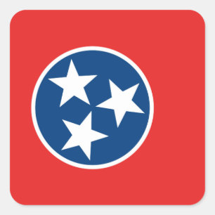 Flagge von Tennessee Quadratischer Aufkleber