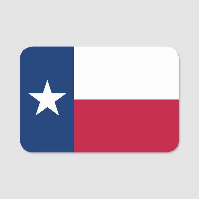 Flagge von Texas - Bezeichnung der texanischen Fla Namensschild (Vorderseite)