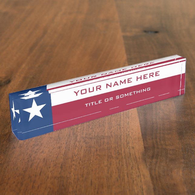 Flagge von Texas Namensplakette (Seite)