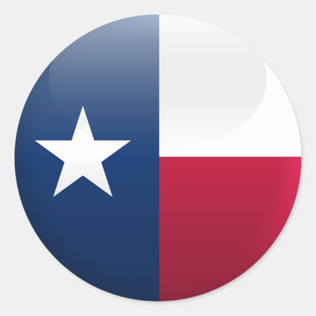 Flagge von Texas Runder Aufkleber (Vorderseite)