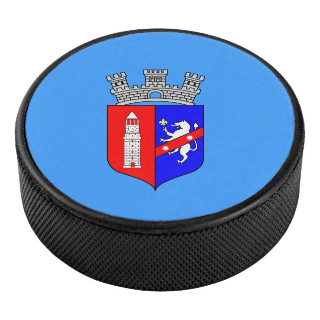 Flagge von Tirana, Albanien Hockey Puck (3/4)