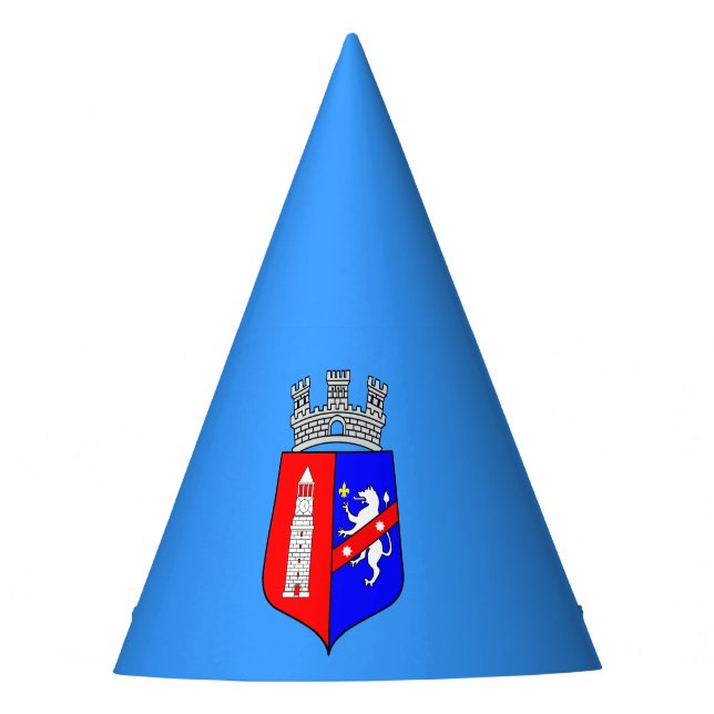 Flagge von Tirana, Albanien Party Hat Partyhütchen (Vorderseite)