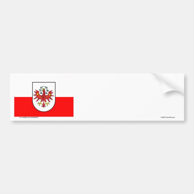 Flagge von Tirol, Österreich Autoaufkleber (Vorne)