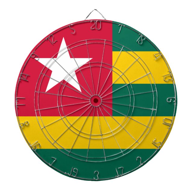 Flagge von Togo Dartscheibe (vorne)