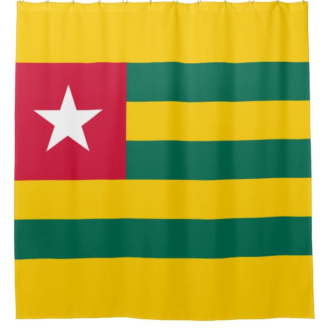 Flagge von Togo Duschvorhang (Vorderseite)