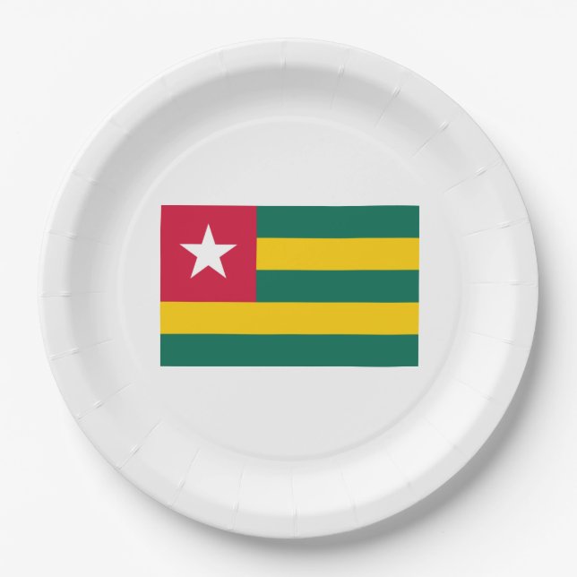 Flagge von Togo Pappteller (Vorderseite)