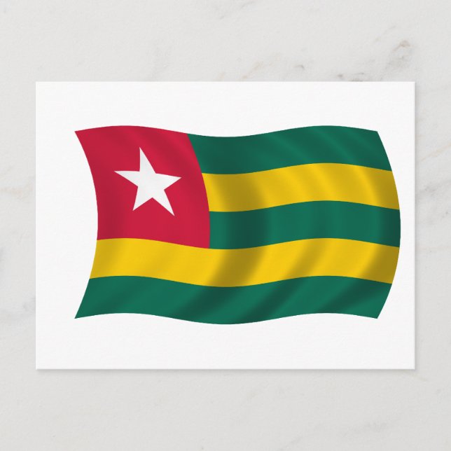 Flagge von Togo Postkarte (Vorderseite)