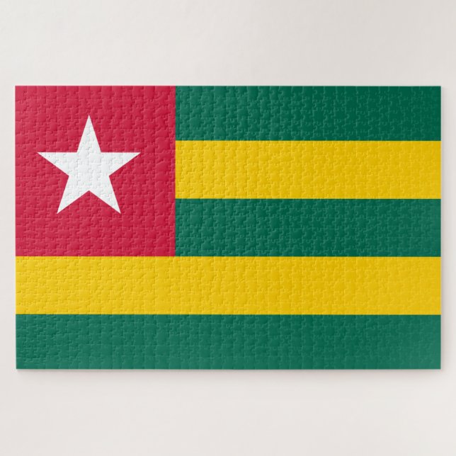 Flagge von Togo Puzzle (Horizontal)