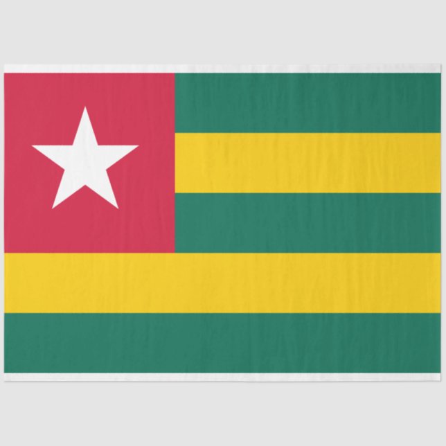 Flagge von Togo Seidenpapier (Vorderseite)