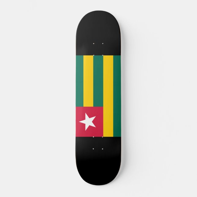 Flagge von Togo Skateboard (Vorderseite)