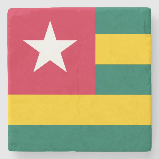 Flagge von Togo Steinuntersetzer (Vorderseite)