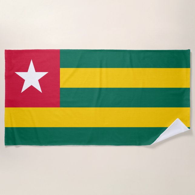 Flagge von Togo Strandtuch (Vorderseite)