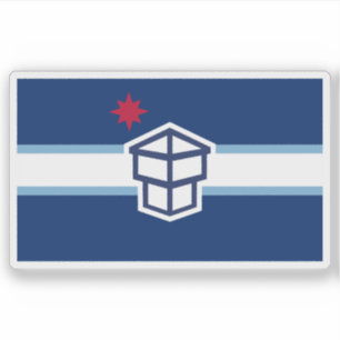 Flagge von Toledo, Ohio, USA Aufkleber