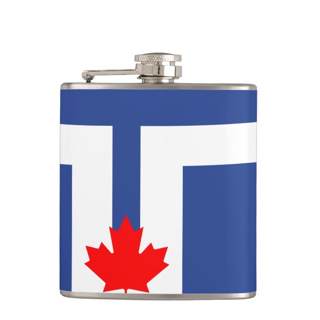 Flagge von Toronto, Ontario Flask Flachmann (Vorderseite)