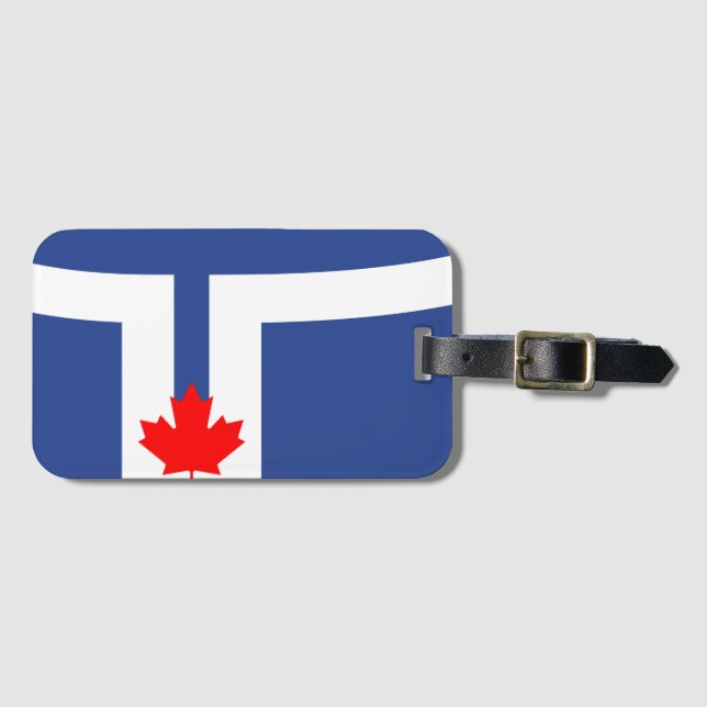 Flagge von Toronto, Ontario Gepäckanhänger (Vorderseite (Horizontal))