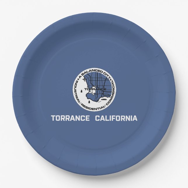 Flagge von Torrance (Kalifornien) Pappteller (Vorderseite)