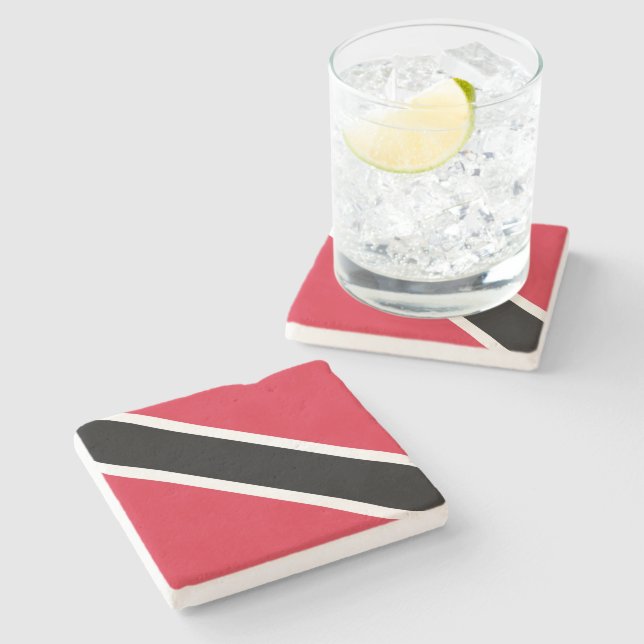 Flagge von Trinidad und Tobago Steinuntersetzer (Seitenansicht)