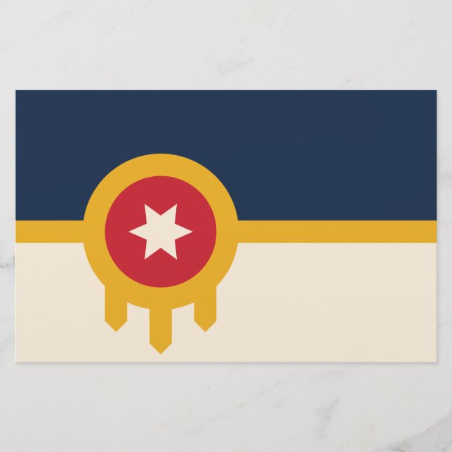 Flagge von Tulsa (Oklahoma) Briefpapier (Vorderseite)