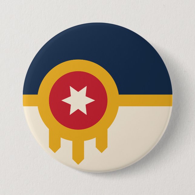Flagge von Tulsa (Oklahoma) Button (Vorderseite)