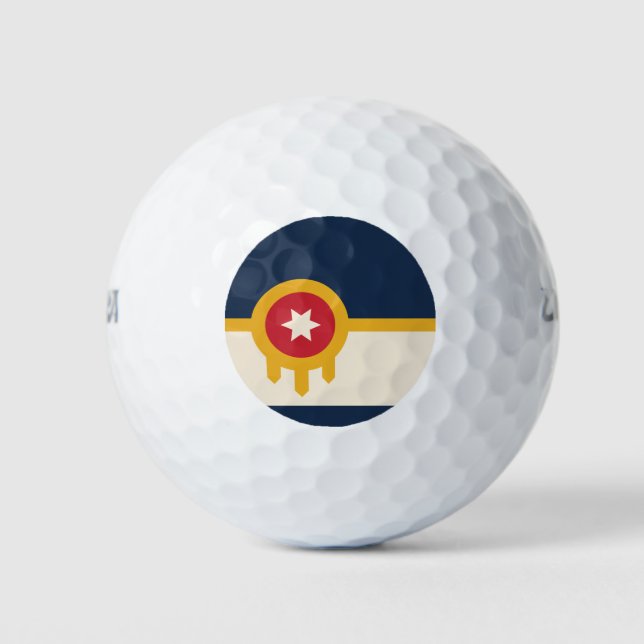 Flagge von Tulsa, Oklahoma Golfball (Vorderseite)