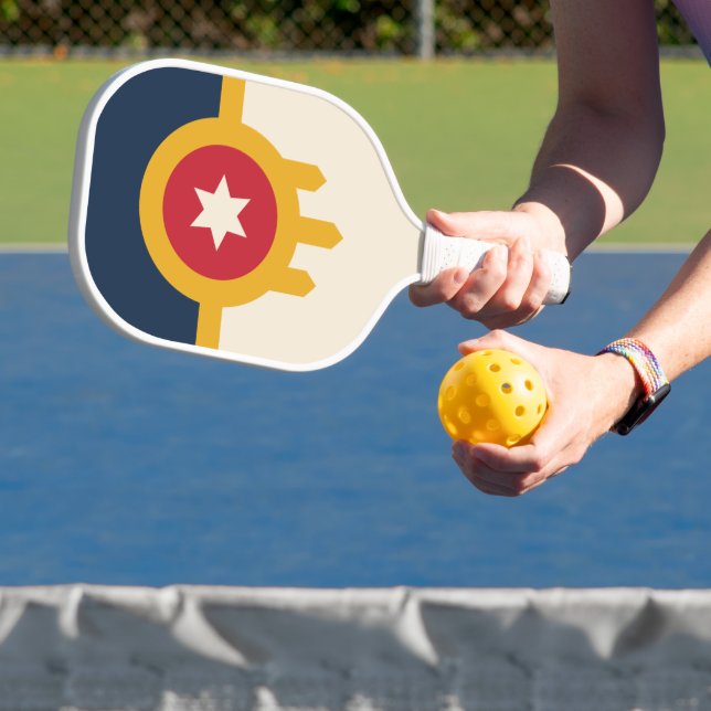 Flagge von Tulsa, Oklahoma Pickleball Schläger (InSitu)