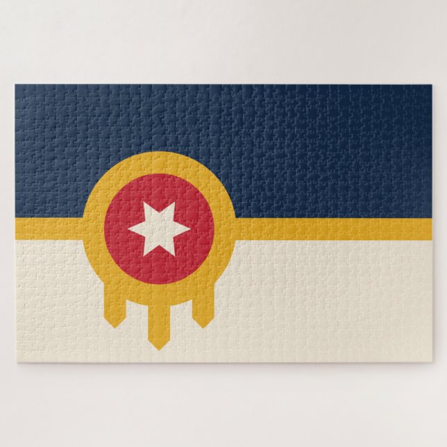 Flagge von Tulsa (Oklahoma) Puzzle (Horizontal)