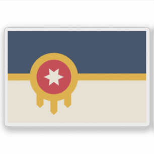 Flagge von Tulsa, Oklahoma, USA Aufkleber