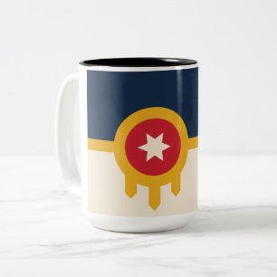 Flagge von Tulsa (Oklahoma) Zweifarbige Tasse
