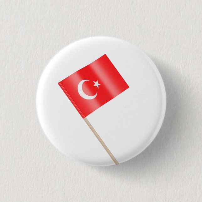 Flagge von Turkiye Button (Vorderseite)