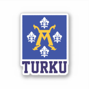 Flagge von Turku, Finnland Aufkleber