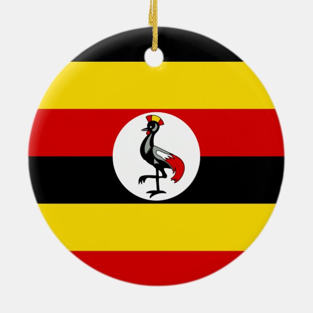 Flagge von Uganda-Verzierung Keramik Ornament (Hinten)